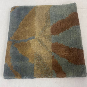 Liora Manne Karela Fern Aqua Brown 100% Wool Pile Carpet Swatch Square